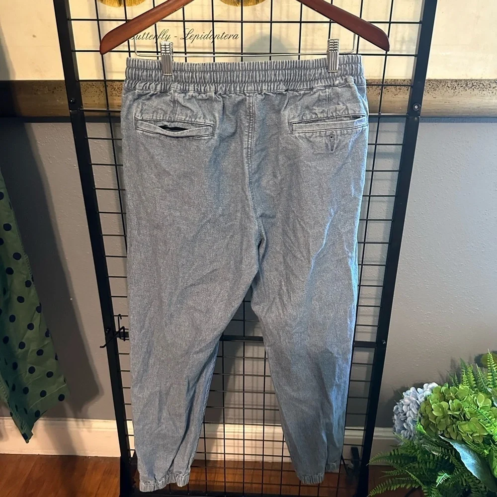 J. Crew Blue denim joggers with Tapered Fit and Drawstring Waist